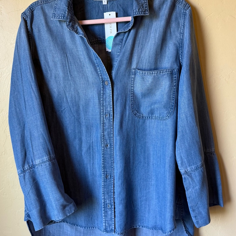 Bella Dahl Light Blue Chambray Shirt